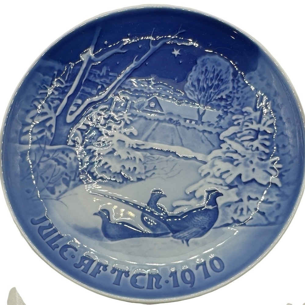 Bing &‎ Grondahl 1970 Christmas Plate Pheasants in the Snow B&G Denmark